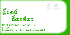 elek bachar business card